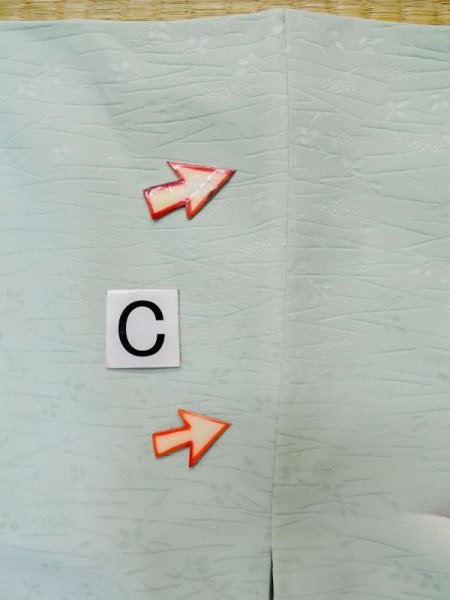 画像15: L1104N  羽織 女性用着物  シルク(正絹)   水色, 雲 【中古】 【USED】 【リサイクル】 ★★☆☆☆ (15)