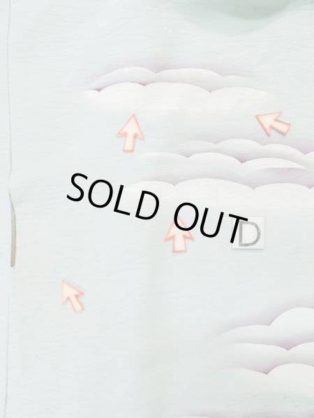 画像16: L1104N  羽織 女性用着物  シルク（正絹）   水色, 雲 【中古】 【USED】 【リサイクル】 ★★☆☆☆ (16)