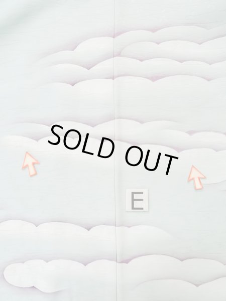 画像17: L1104N  羽織 女性用着物  シルク（正絹）   水色, 雲 【中古】 【USED】 【リサイクル】 ★★☆☆☆ (17)