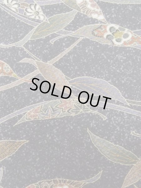 画像6: L1116D Mint  小紋 女性用着物  シルク(正絹)  深い 灰色, 花 【中古】 【USED】 【リサイクル】 ★★★★☆ (6)