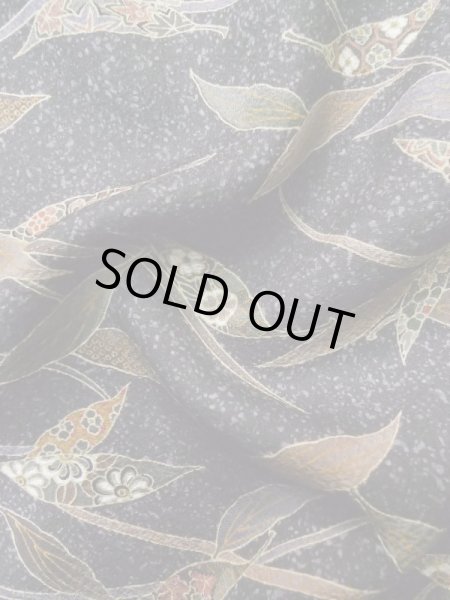 画像12: L1116D Mint  小紋 女性用着物  シルク(正絹)  深い 灰色, 花 【中古】 【USED】 【リサイクル】 ★★★★☆ (12)