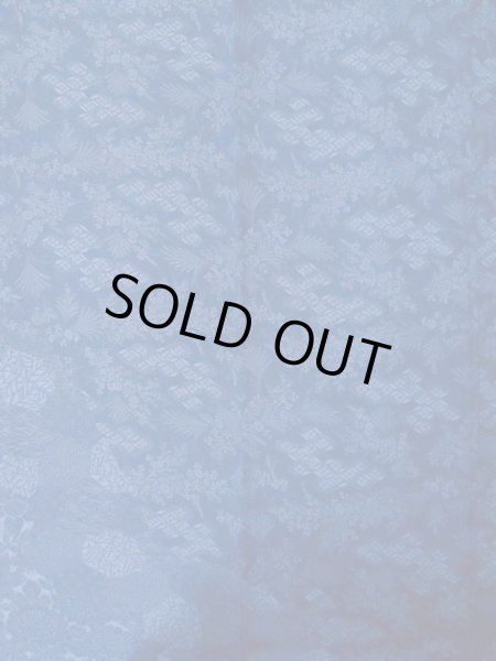 画像4: L1116K  小紋 女性用着物  シルク(正絹)   青, 花 【中古】 【USED】 【リサイクル】 ★★★☆☆ (4)