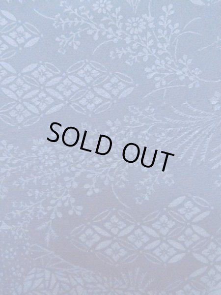 画像6: L1116K  小紋 女性用着物  シルク(正絹)   青, 花 【中古】 【USED】 【リサイクル】 ★★★☆☆ (6)