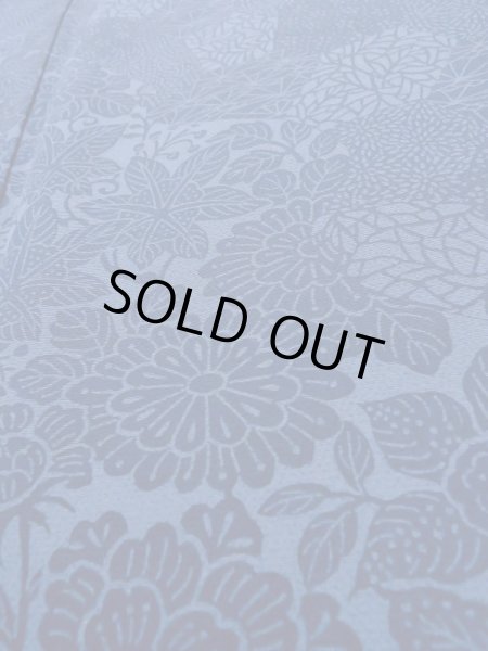 画像8: L1116K  小紋 女性用着物  シルク(正絹)   青, 花 【中古】 【USED】 【リサイクル】 ★★★☆☆ (8)