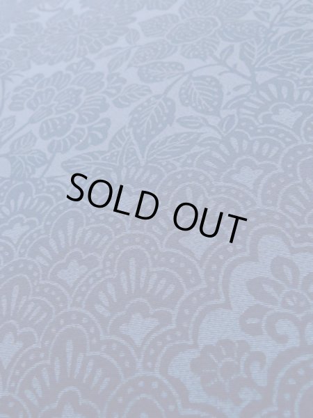 画像9: L1116K  小紋 女性用着物  シルク(正絹)   青, 花 【中古】 【USED】 【リサイクル】 ★★★☆☆ (9)