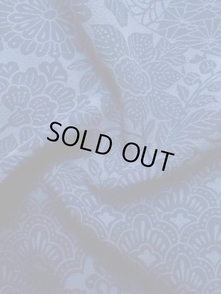 画像12: L1116K  小紋 女性用着物  シルク(正絹)   青, 花 【中古】 【USED】 【リサイクル】 ★★★☆☆ (12)