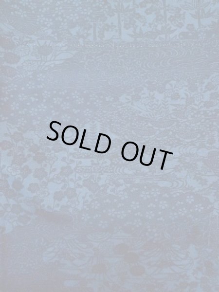 画像3: L1116X  小紋 女性用着物  シルク(正絹)  深い 青, 花 【中古】 【USED】 【リサイクル】 ★★★☆☆ (3)