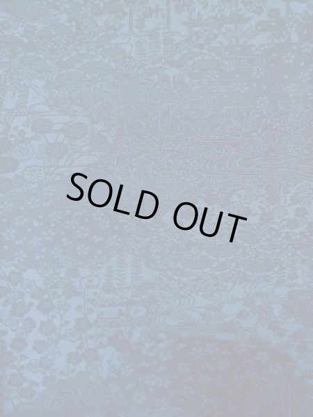 画像4: L1116X  小紋 女性用着物  シルク(正絹)  深い 青, 花 【中古】 【USED】 【リサイクル】 ★★★☆☆ (4)