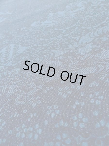 画像8: L1116X  小紋 女性用着物  シルク(正絹)  深い 青, 花 【中古】 【USED】 【リサイクル】 ★★★☆☆ (8)