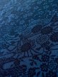 画像9: L1116X  小紋 女性用着物  シルク（正絹）  深い 青, 花 【中古】 【USED】 【リサイクル】 ★★★☆☆ (9)