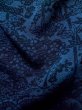画像11: L1116X  小紋 女性用着物  シルク（正絹）  深い 青, 花 【中古】 【USED】 【リサイクル】 ★★★☆☆ (11)