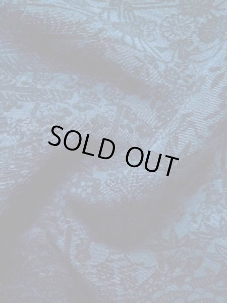 画像12: L1116X  小紋 女性用着物  シルク(正絹)  深い 青, 花 【中古】 【USED】 【リサイクル】 ★★★☆☆ (12)