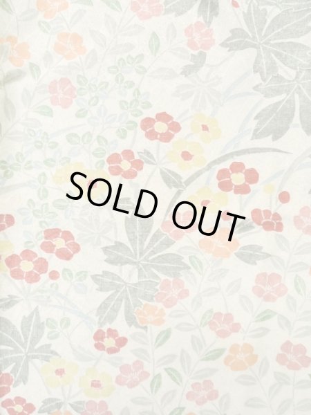 画像4: L1116Z Mint  小紋 女性用着物  シルク(正絹) 淡い 緑み 白, 花 【中古】 【USED】 【リサイクル】 ★★★★☆ (4)