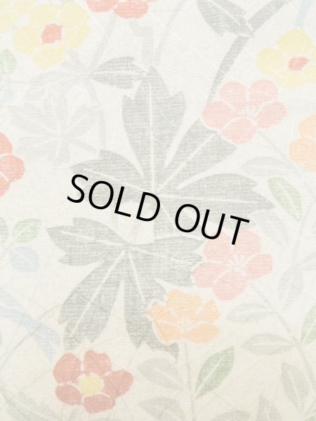 画像6: L1116Z Mint  小紋 女性用着物  シルク(正絹) 淡い 緑み 白, 花 【中古】 【USED】 【リサイクル】 ★★★★☆ (6)