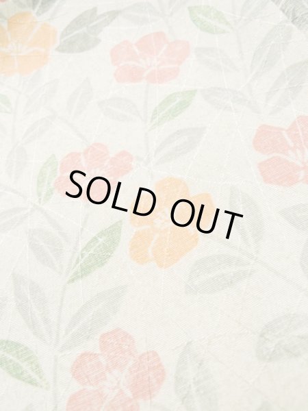 画像8: L1116Z Mint  小紋 女性用着物  シルク(正絹) 淡い 緑み 白, 花 【中古】 【USED】 【リサイクル】 ★★★★☆ (8)