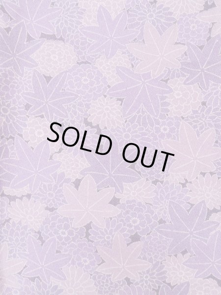 画像3: L1117A Mint  小紋 女性用着物  シルク(正絹)   藤色, 菊 【中古】 【USED】 【リサイクル】 ★★★★☆ (3)