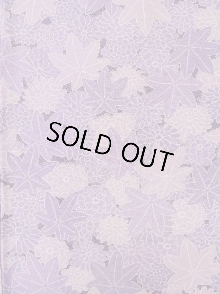 画像4: L1117A Mint  小紋 女性用着物  シルク(正絹)   藤色, 菊 【中古】 【USED】 【リサイクル】 ★★★★☆ (4)