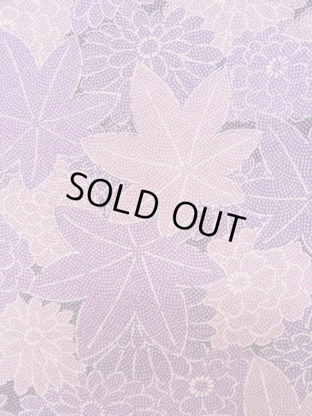 画像5: L1117A Mint  小紋 女性用着物  シルク(正絹)   藤色, 菊 【中古】 【USED】 【リサイクル】 ★★★★☆ (5)