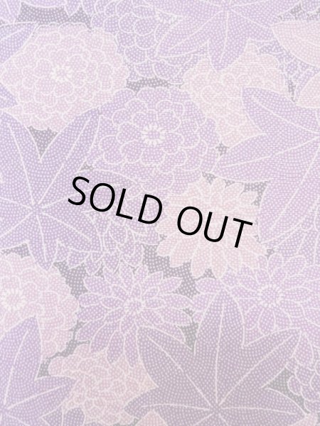 画像6: L1117A Mint  小紋 女性用着物  シルク(正絹)   藤色, 菊 【中古】 【USED】 【リサイクル】 ★★★★☆ (6)