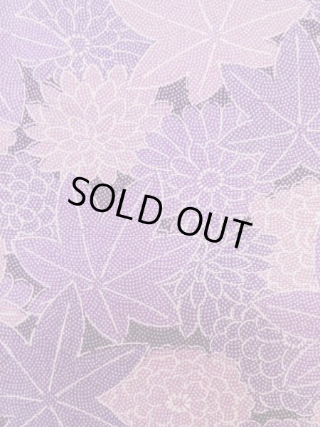 画像7: L1117A Mint  小紋 女性用着物  シルク(正絹)   藤色, 菊 【中古】 【USED】 【リサイクル】 ★★★★☆ (7)