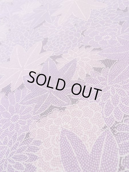 画像8: L1117A Mint  小紋 女性用着物  シルク(正絹)   藤色, 菊 【中古】 【USED】 【リサイクル】 ★★★★☆ (8)