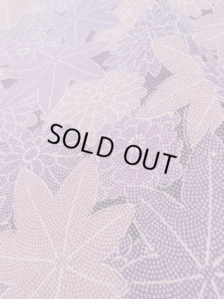 画像9: L1117A Mint  小紋 女性用着物  シルク(正絹)   藤色, 菊 【中古】 【USED】 【リサイクル】 ★★★★☆ (9)