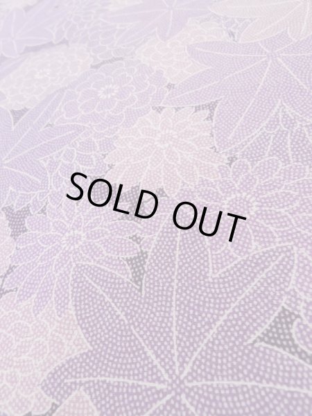 画像10: L1117A Mint  小紋 女性用着物  シルク(正絹)   藤色, 菊 【中古】 【USED】 【リサイクル】 ★★★★☆ (10)