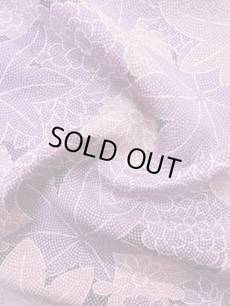 画像12: L1117A Mint  小紋 女性用着物  シルク(正絹)   藤色, 菊 【中古】 【USED】 【リサイクル】 ★★★★☆ (12)