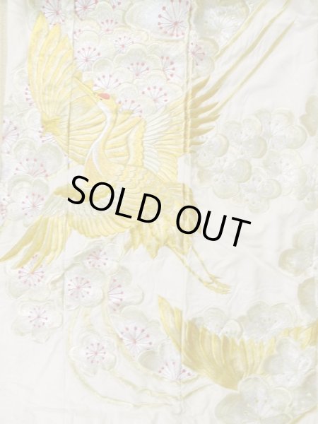 画像7: L1124A  打掛 女性用着物  シルク（正絹）   オフ　ホワイト, ぼたん 【中古】 【USED】 【リサイクル】 ★☆☆☆☆ (7)