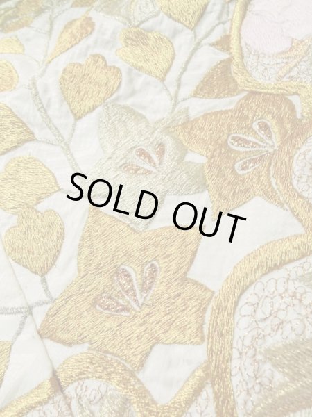 画像12: L1124C  打掛 女性用着物  シルク(正絹)   オフ ホワイト, ぼたん 【中古】 【USED】 【リサイクル】 ★★★☆☆ (12)