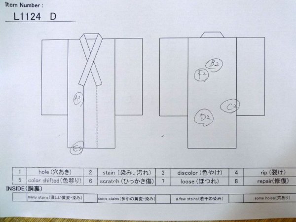 画像17: L1124D  打掛 女性用着物  シルク(正絹)   橙色, ぼたん 【中古】 【USED】 【リサイクル】 ★★★☆☆ (17)