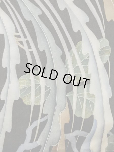 画像10: L1124E  打掛 女性用着物  シルク(正絹)   黒, 鳳凰 【中古】 【USED】 【リサイクル】 ★☆☆☆☆ (10)