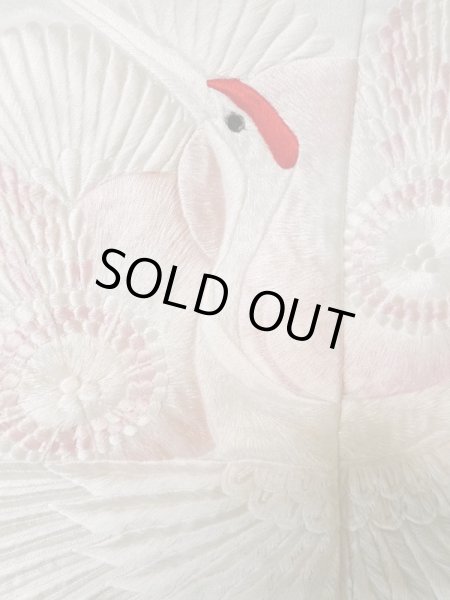 画像7: L1124F  打掛 女性用着物  化繊   白, 梅 【中古】 【USED】 【リサイクル】 ★★☆☆☆ (7)