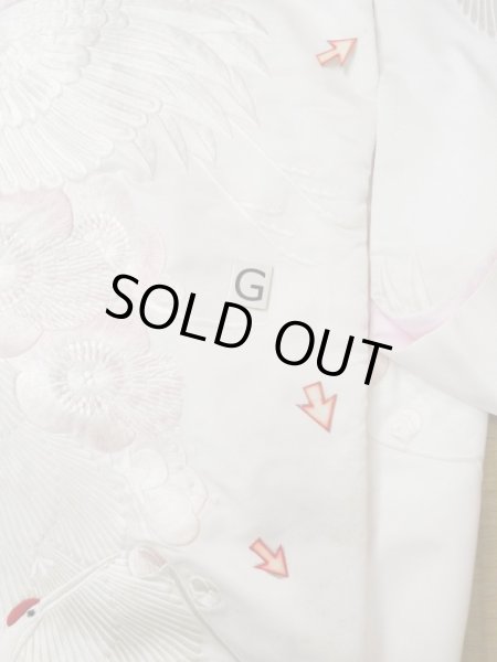 画像23: L1124F  打掛 女性用着物  化繊   白, 梅 【中古】 【USED】 【リサイクル】 ★★☆☆☆ (23)