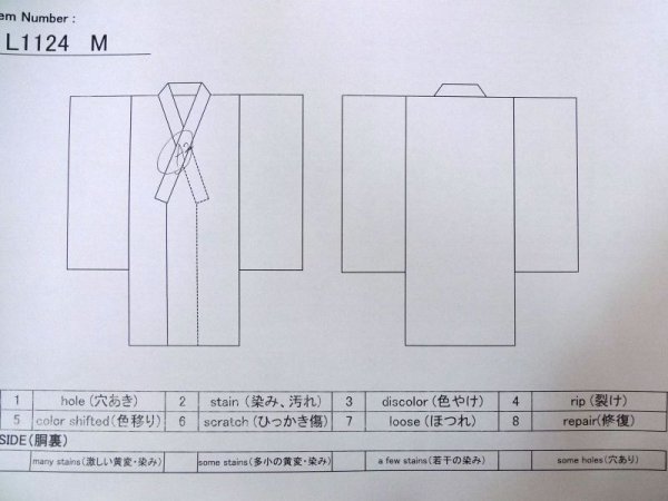 画像12: L1124M  小紋 女性用着物 お引きずり シルク(正絹)  淡い 青, 花 【中古】 【USED】 【リサイクル】 ★★★☆☆ (12)