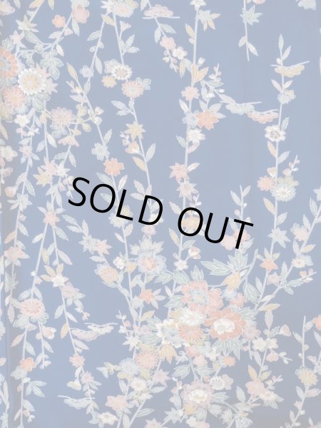 画像3: L1201A Mint  小紋 女性用着物  シルク（正絹）   青, 桜 【中古】 【USED】 【リサイクル】 ★★★★☆ (3)