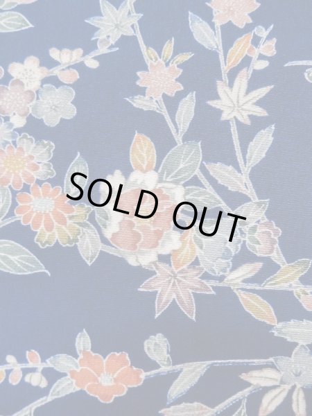 画像6: L1201A Mint  小紋 女性用着物  シルク（正絹）   青, 桜 【中古】 【USED】 【リサイクル】 ★★★★☆ (6)