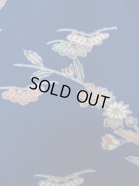 画像7: L1201A Mint  小紋 女性用着物  シルク（正絹）   青, 桜 【中古】 【USED】 【リサイクル】 ★★★★☆ (7)