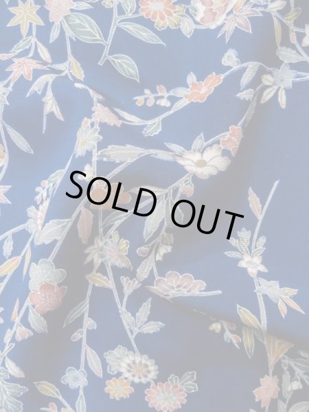 画像12: L1201A Mint  小紋 女性用着物  シルク（正絹）   青, 桜 【中古】 【USED】 【リサイクル】 ★★★★☆ (12)