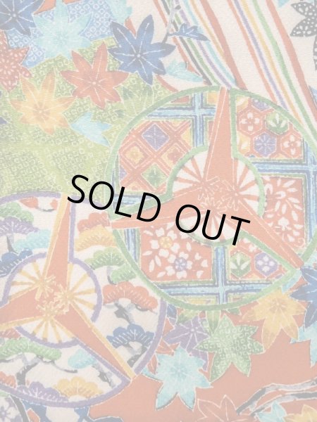 画像5: L1201D Mint  小紋 女性用着物 燕柄 シルク(正絹)   朱赤, 梅 【中古】 【USED】 【リサイクル】 ★★★★☆ (5)