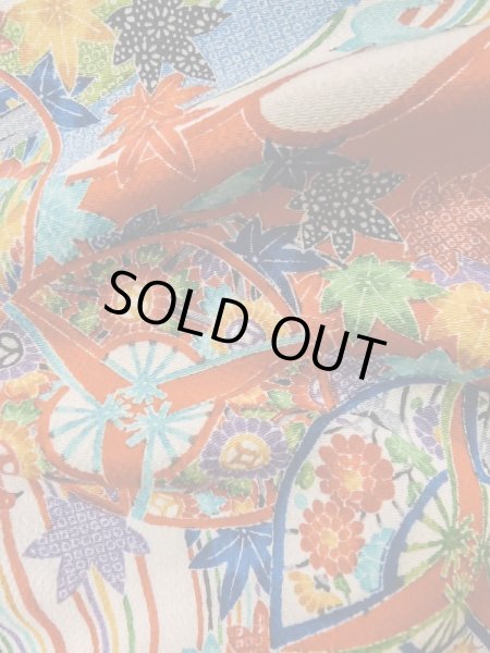 画像11: L1201D Mint  小紋 女性用着物 燕柄 シルク(正絹)   朱赤, 梅 【中古】 【USED】 【リサイクル】 ★★★★☆ (11)