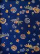 画像4: L1201F  小紋 女性用着物  シルク（正絹）   青, 花丸文 【中古】 【USED】 【リサイクル】 ★★☆☆☆ (4)