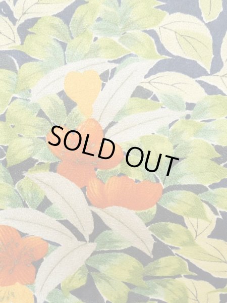 画像6: L1201G Mint  小紋 女性用着物  シルク(正絹)   黒, 桜 【中古】 【USED】 【リサイクル】 ★★★★☆ (6)