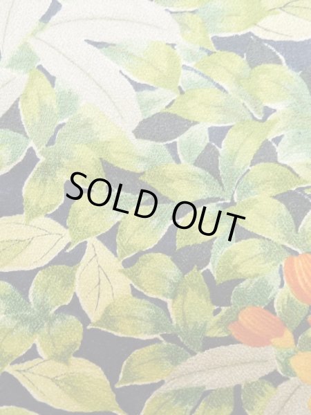 画像7: L1201G Mint  小紋 女性用着物  シルク(正絹)   黒, 桜 【中古】 【USED】 【リサイクル】 ★★★★☆ (7)