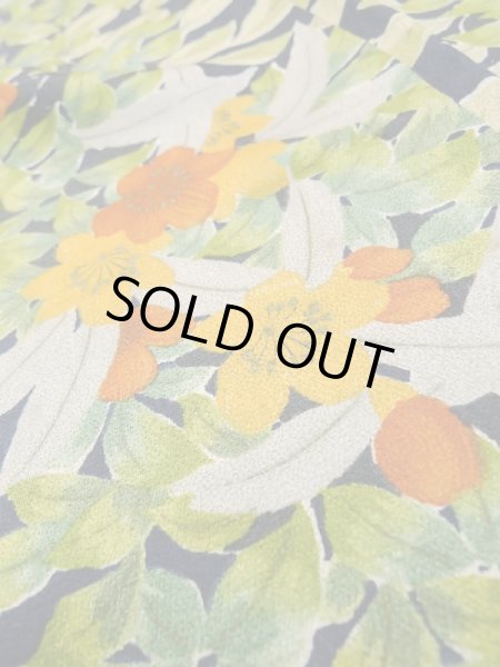 画像10: L1201G Mint  小紋 女性用着物  シルク(正絹)   黒, 桜 【中古】 【USED】 【リサイクル】 ★★★★☆ (10)