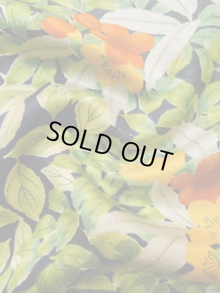 画像12: L1201G Mint  小紋 女性用着物  シルク(正絹)   黒, 桜 【中古】 【USED】 【リサイクル】 ★★★★☆ (12)