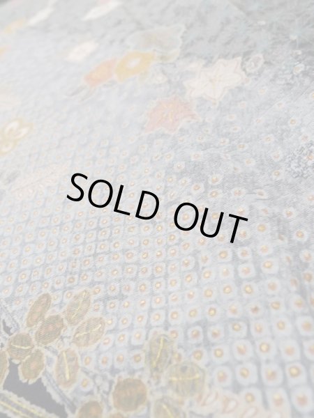 画像8: L1201H Mint  小紋 女性用着物  化繊   黒, 梅 【中古】 【USED】 【リサイクル】 ★★★★☆ (8)