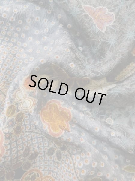 画像12: L1201H Mint  小紋 女性用着物  化繊   黒, 梅 【中古】 【USED】 【リサイクル】 ★★★★☆ (12)