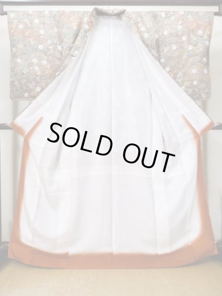 画像2: L1201J Mint  小紋 女性用着物  シルク(正絹)  淡い ベージュ, 花 淡い【中古】 【USED】 【リサイクル】 ★★★★☆ (2)