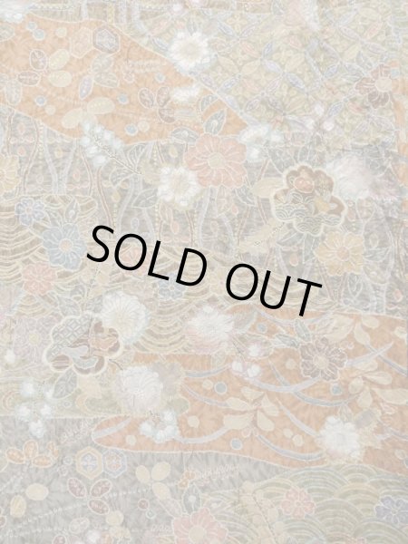 画像5: L1201J Mint  小紋 女性用着物  シルク(正絹)  淡い ベージュ, 花 淡い【中古】 【USED】 【リサイクル】 ★★★★☆ (5)